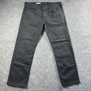 AG Adriano Goldschmied Pants 34x28 Matchbox Slim Straight Dark Gray USA Made